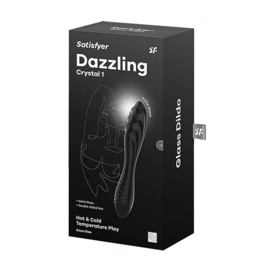 Satisfyer Dazzling Crystal 1 glass dildo in retail packaging