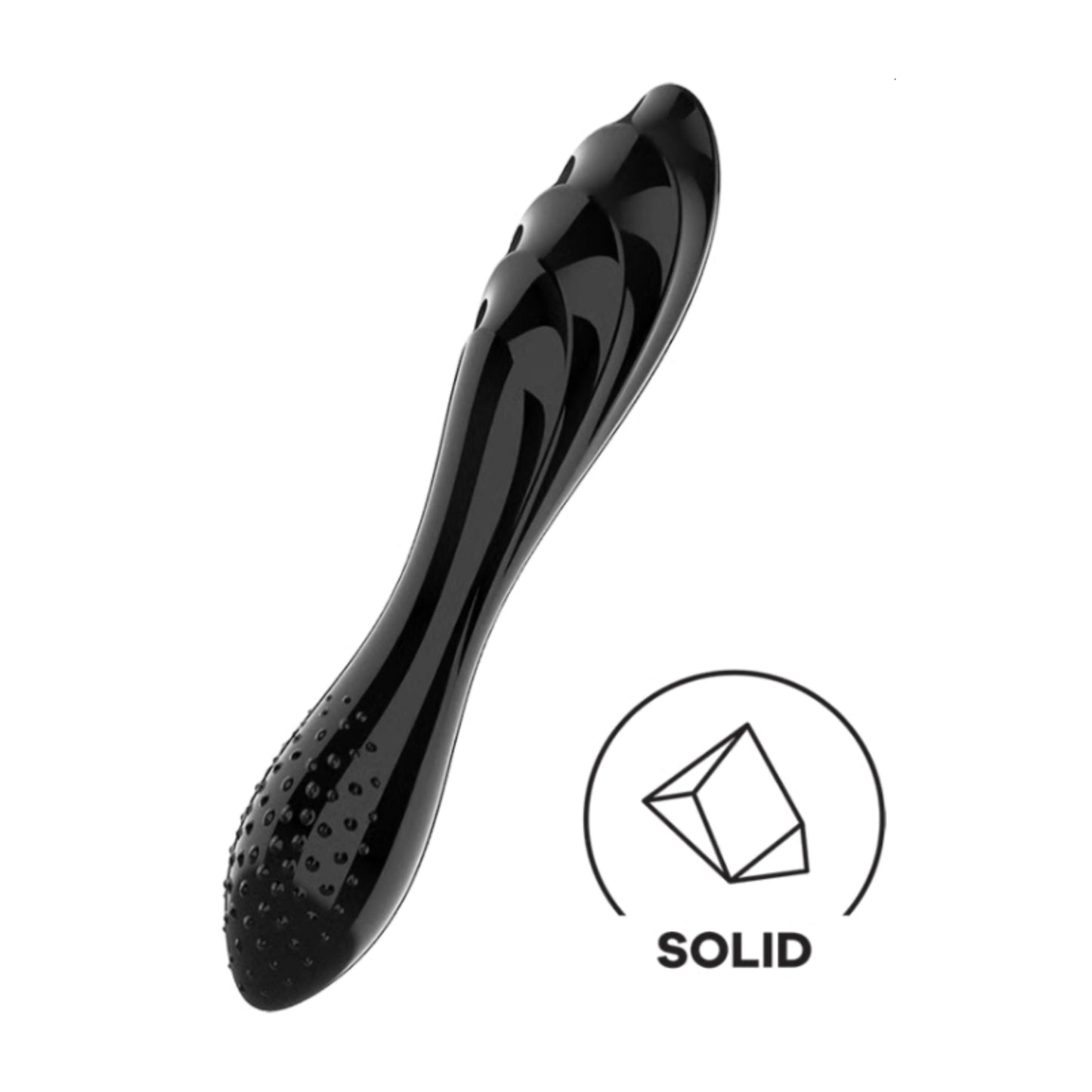 Close-up of textured glass shaft showing wavy and knobbled surfaces