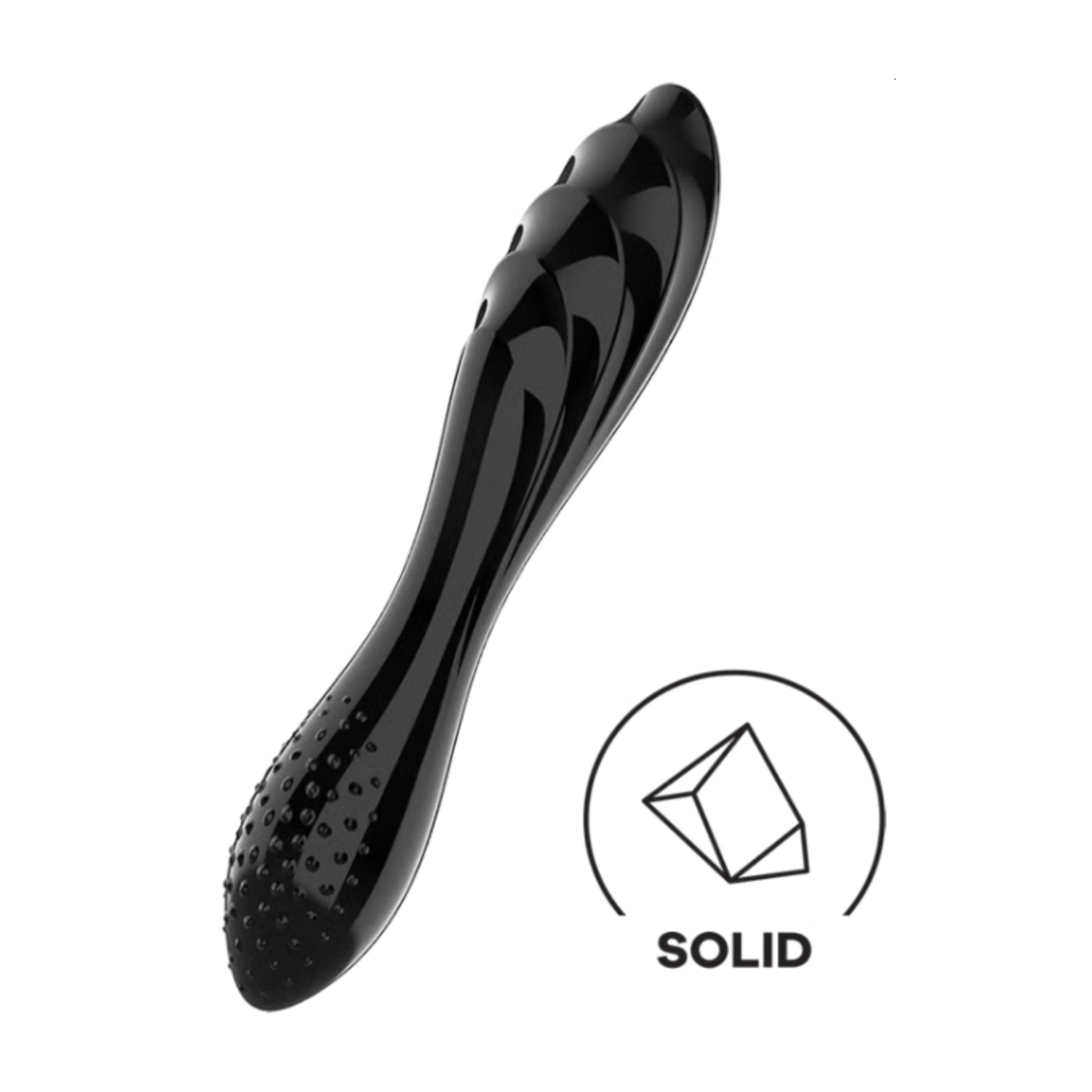 Close-up of textured glass shaft showing wavy and knobbled surfaces