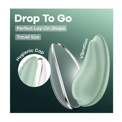 Drop To Go lay on vibrator with hygienic cap open