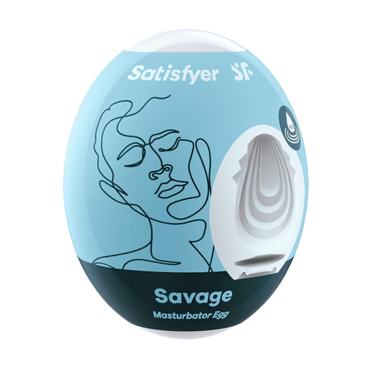 Satisfyer Egg Masturbator Savage Texture retail packaging