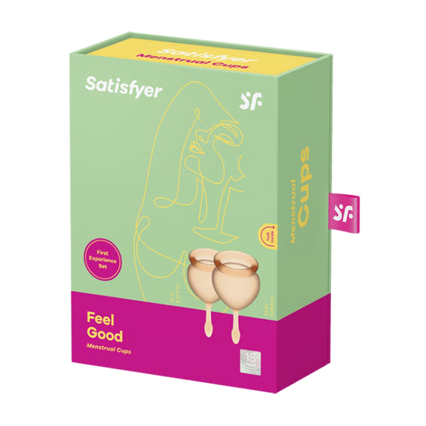 Satisfyer Feel Good Menstrual Cups retail packaging