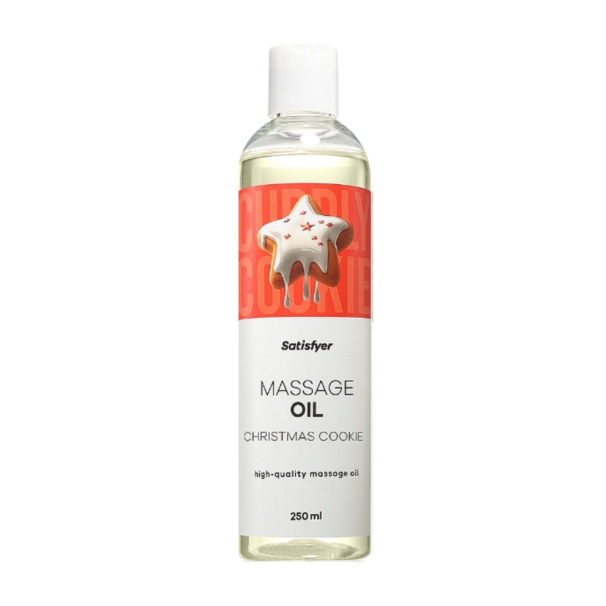 Satisfyer Christmas Cookie Massage Oil 250ml retail packaging