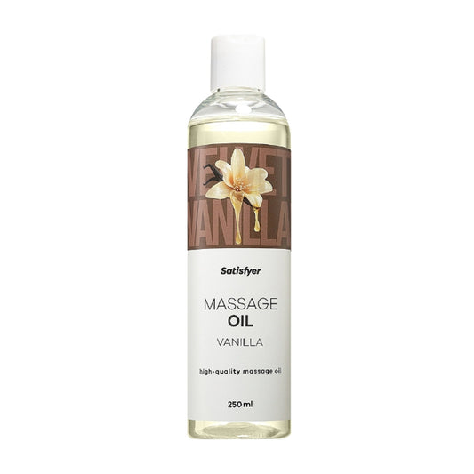 Satisfyer Vanilla Massage Oil 250ml retail packaging