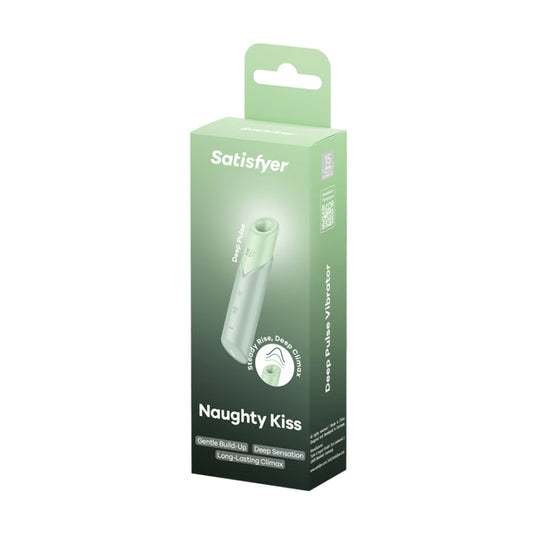 Satisfyer Naughty Kiss Air Pulse Vibrator Mint in retail packaging 