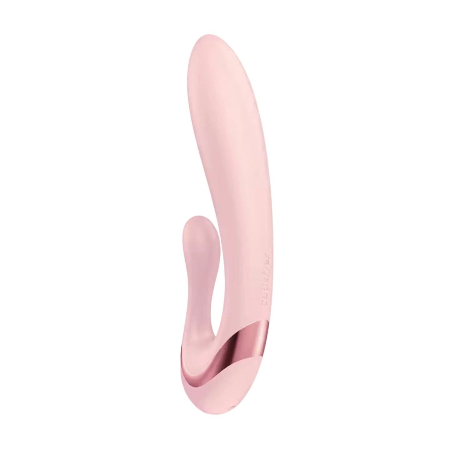 Angled view showing curved shaft and clitoral stimulator