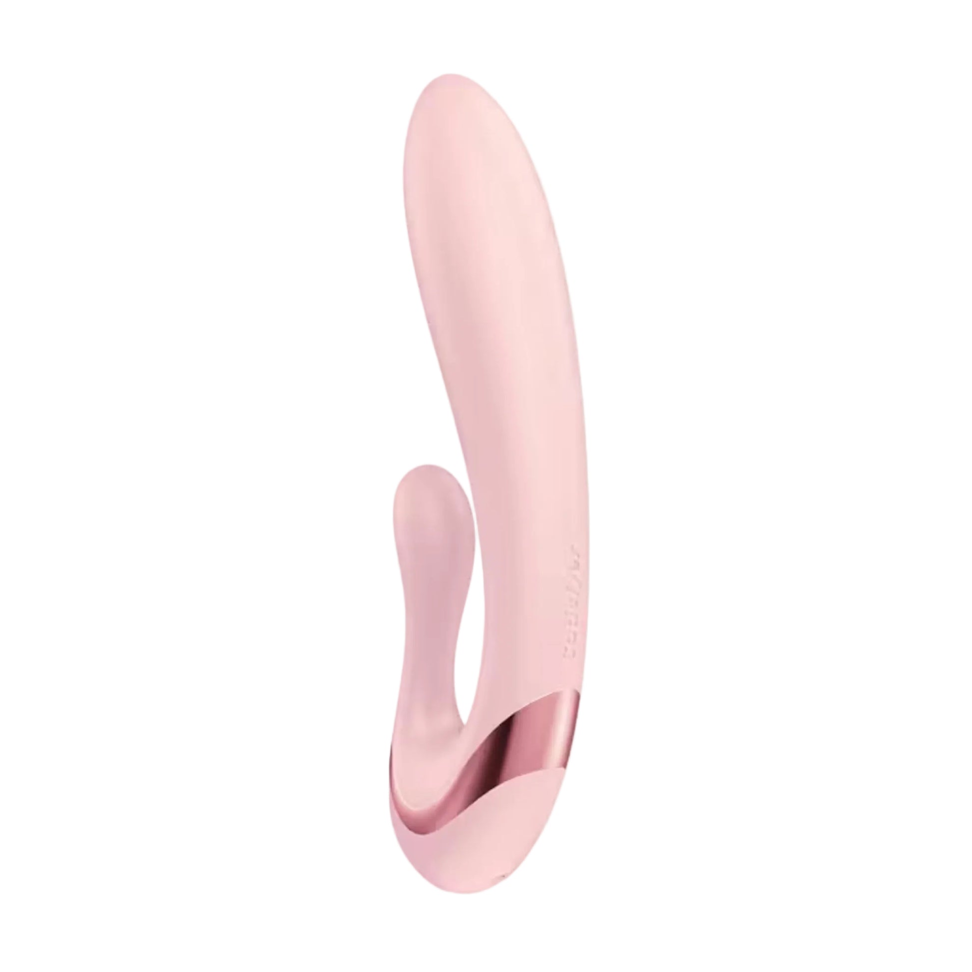 Angled view showing curved shaft and clitoral stimulator