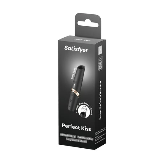 Satisfyer Perfect Kiss Air Pulse Clitoral Stimulator in retail packaging