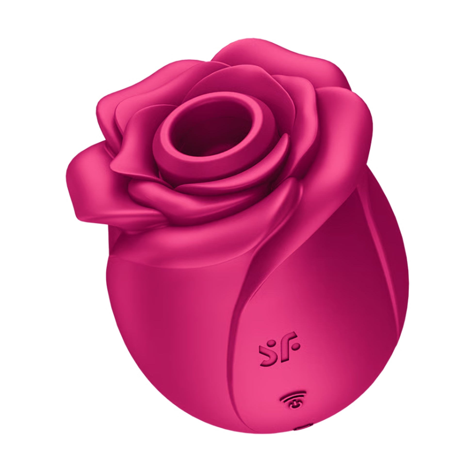 Front view of rose-shaped Blossom air pulse vibrator 