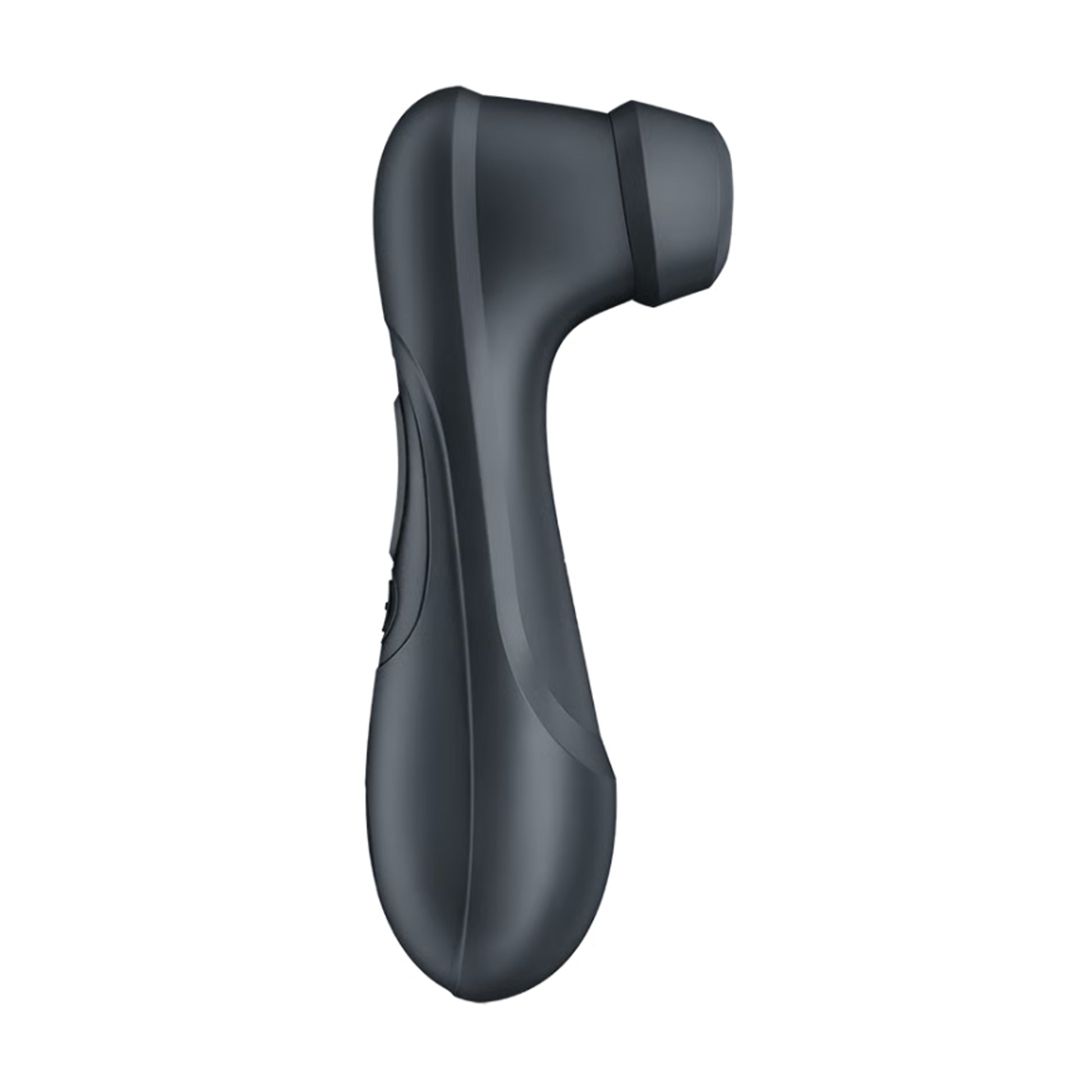 Side profile showing curved ergonomic air pulse design 