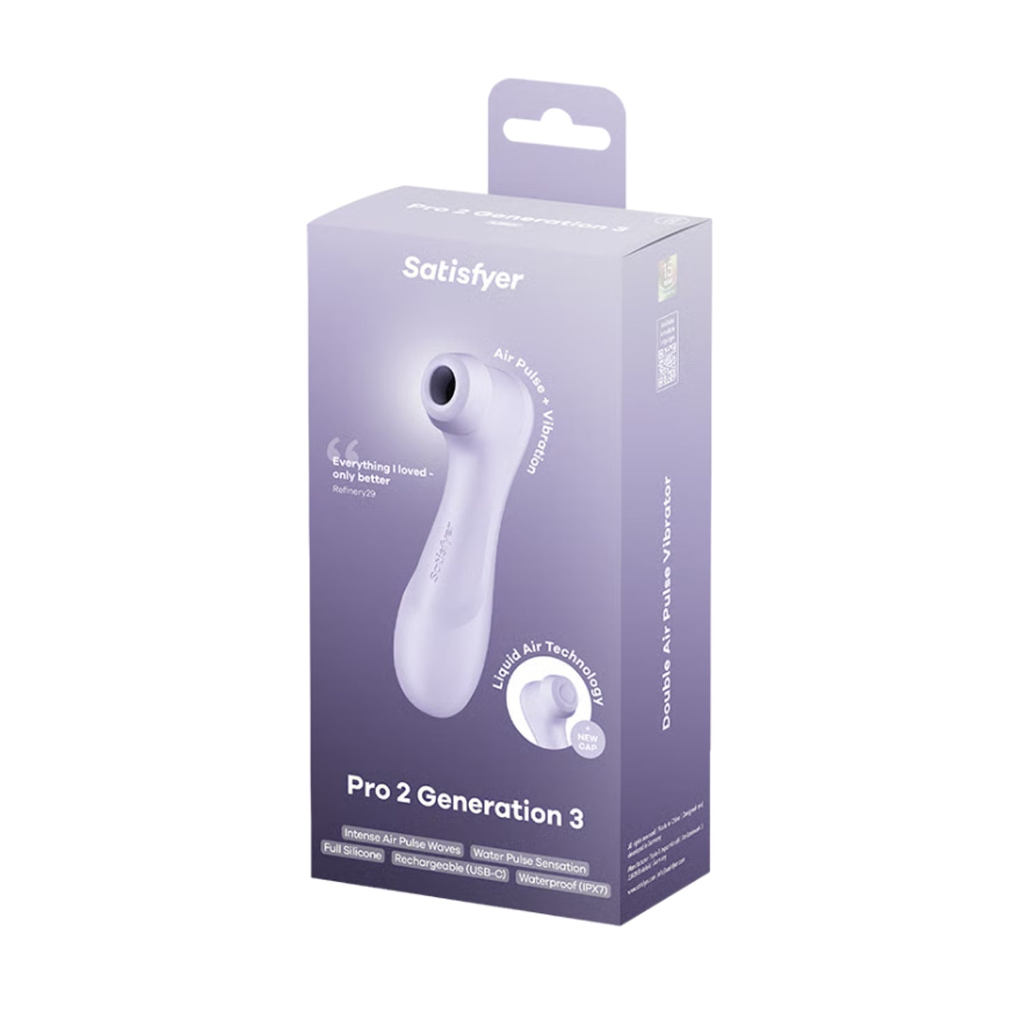 Satisfyer Pro 2 Gen 3 Air Pulse Vibrator Purple in retail packaging 