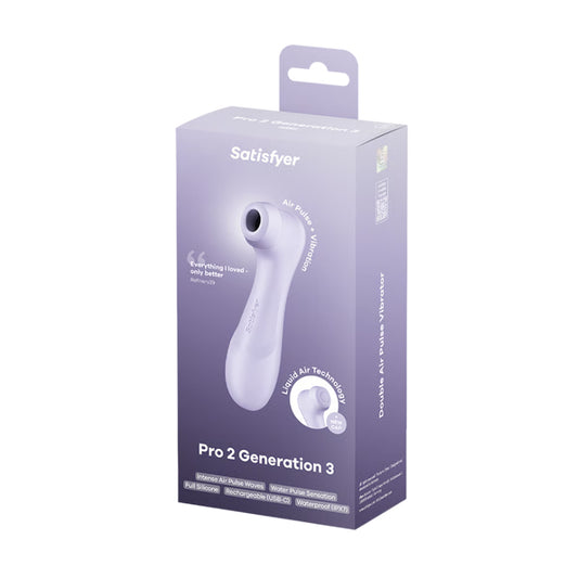 Satisfyer Pro 2 Gen 3 Air Pulse Vibrator Purple in retail packaging 