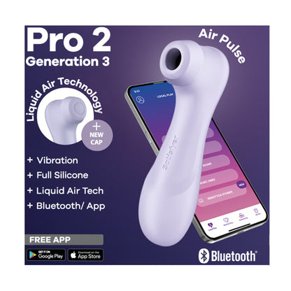 Promotional image showing Purple app-controlled air pulse vibrator 