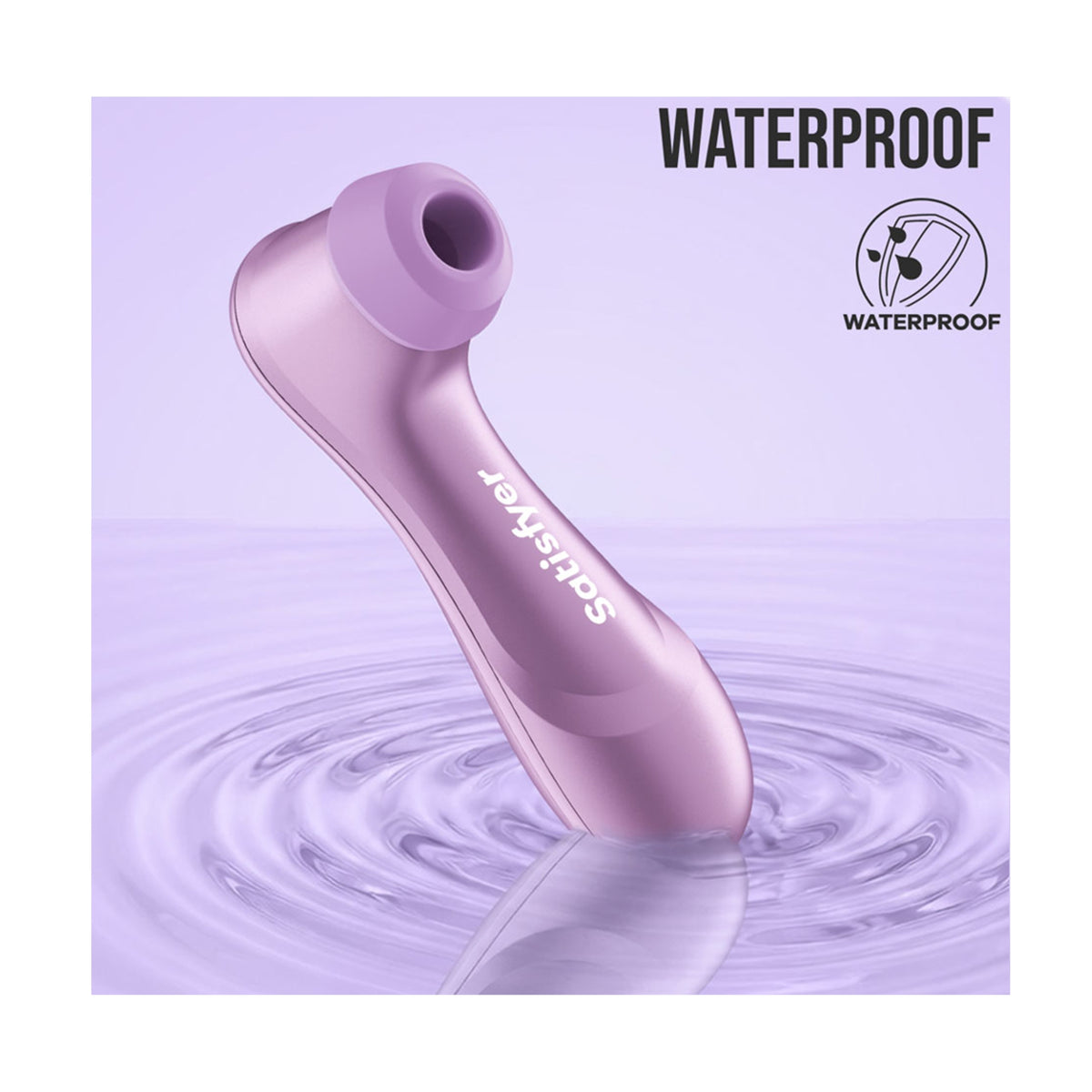Waterproof vibrator shown above rippling water