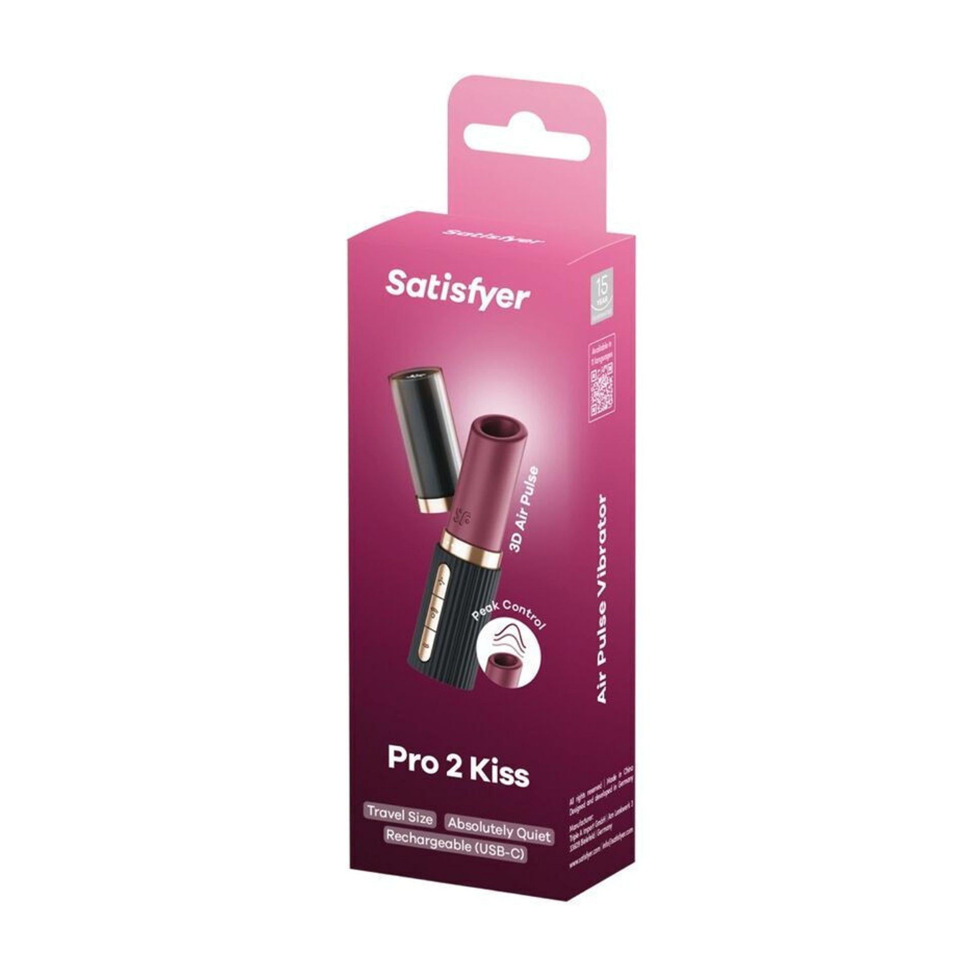 Satisfyer Pro 2 Kiss Air Pulse Clitoral Stimulator in retail packaging