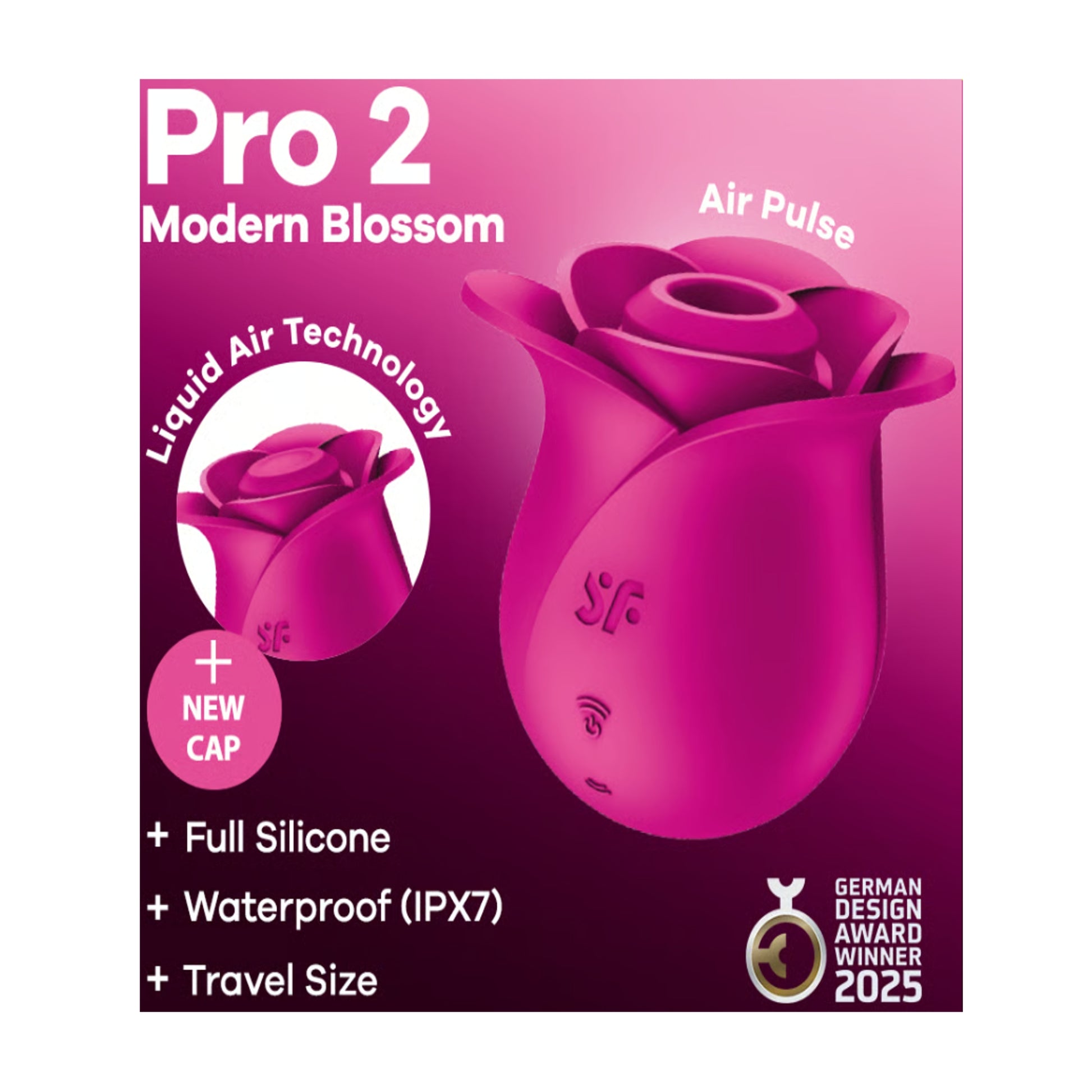 Promotional image showing Modern Blossom air pulse vibrator 
