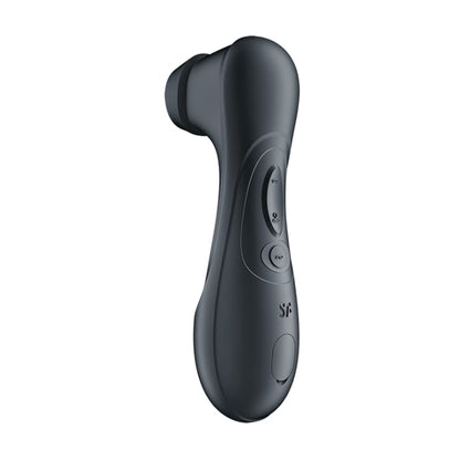 Angled rear view of Black app-controlled vibrator