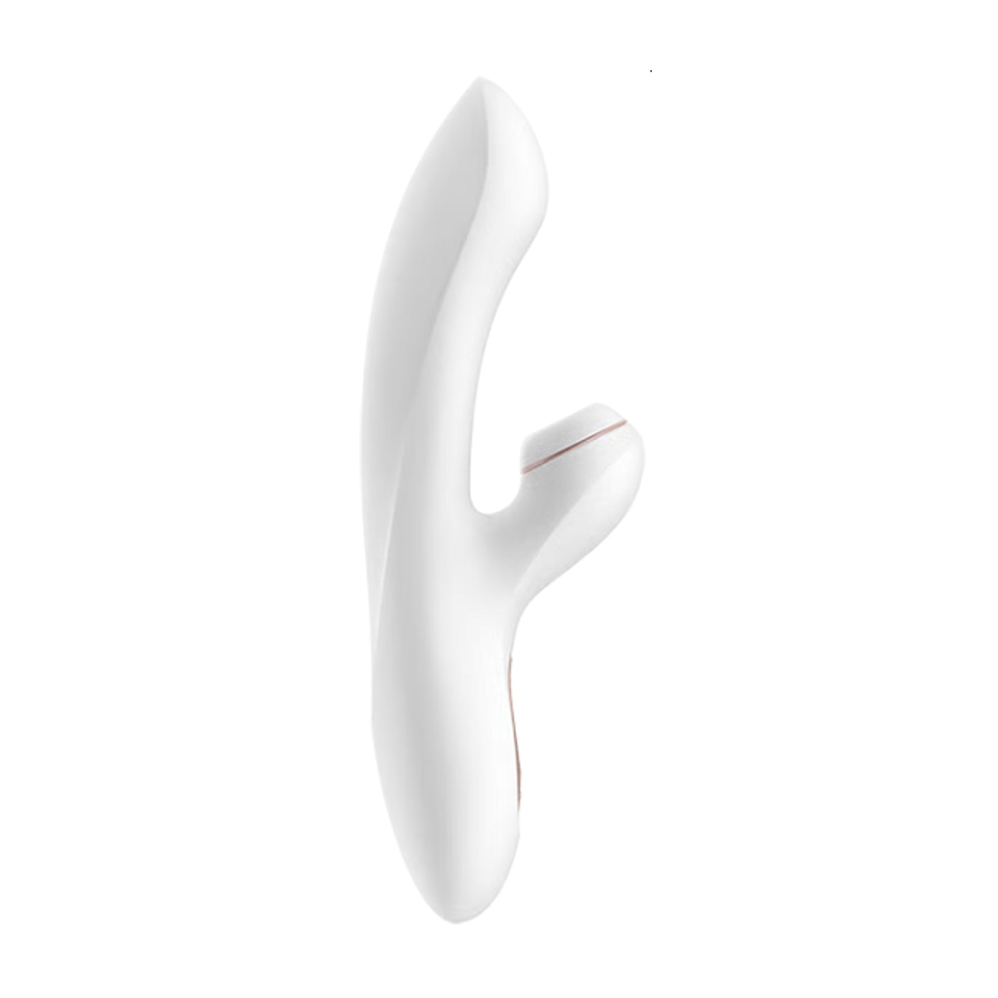 Rabbit vibrator side profile showing curved shaft