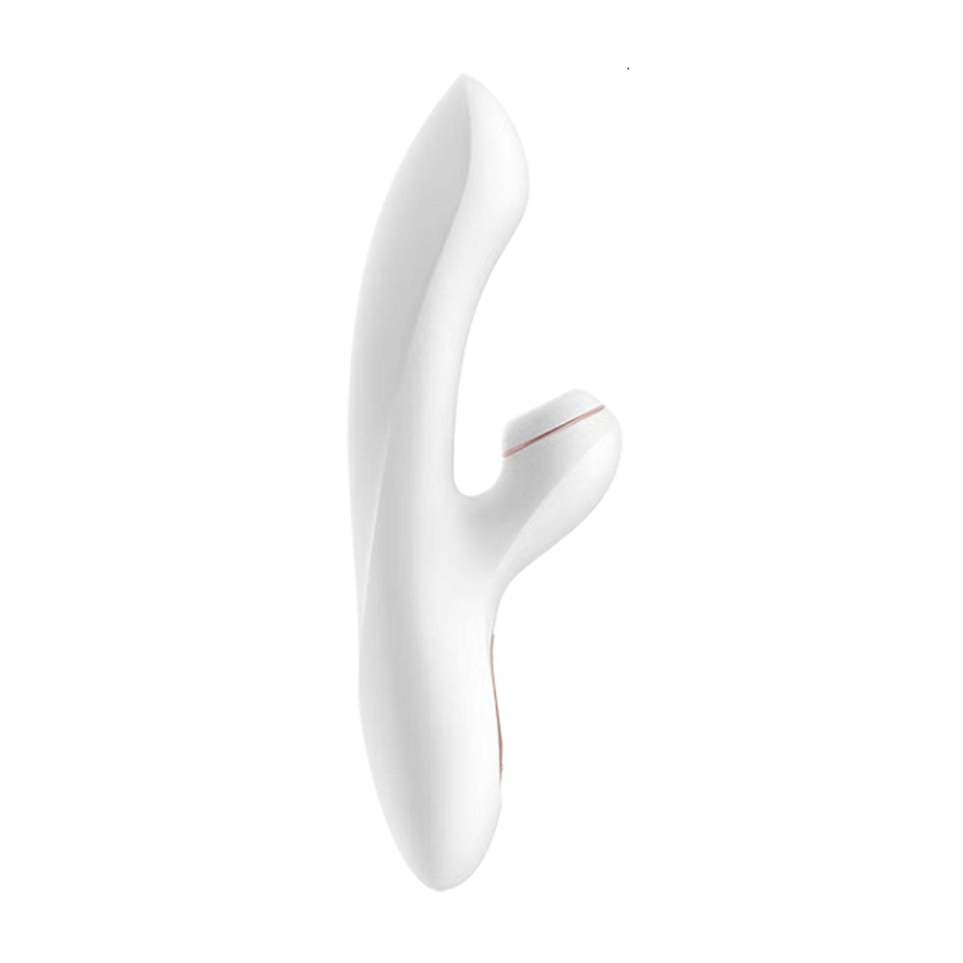 Rabbit vibrator side profile showing curved shaft