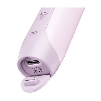 Close-up of USB-C charging connection and cover