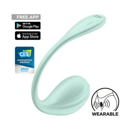 Mint wearable vibrator with app connectivity and wearable design