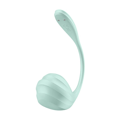 Angled view of wearable vibrator showing flexible tail design