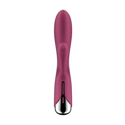 Front view of red rabbit vibrator with control buttons