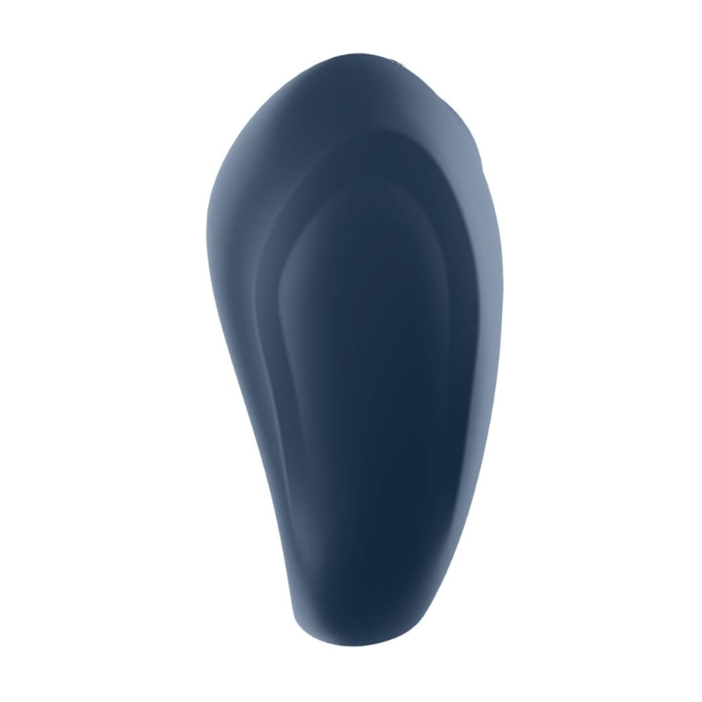 Left view of vibrating cock ring showing smooth surface