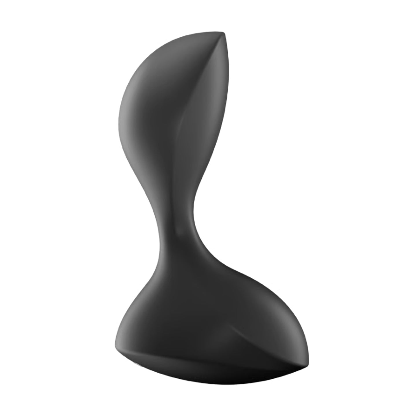 Side profile view of anal plug showing curved neck