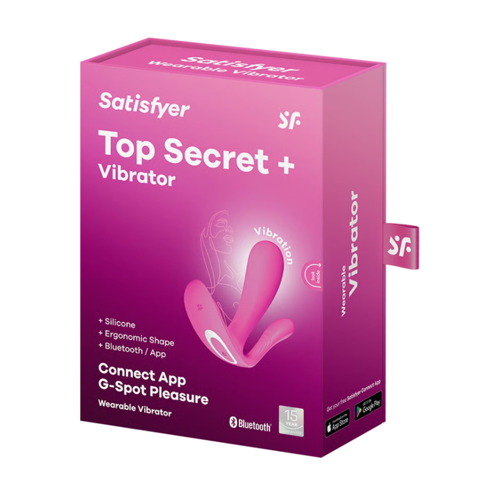 Satisfyer Top Secret Plus Connect Wearable Vibrator Pink in retail packaging