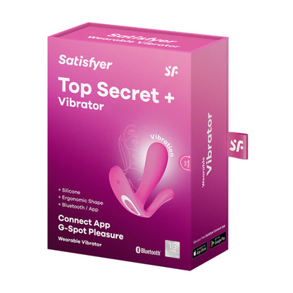 Satisfyer Top Secret Plus Connect Wearable Vibrator Pink in retail packaging