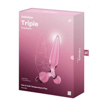 Satisfyer Triple Crystal 2 glass dildo in retail packaging