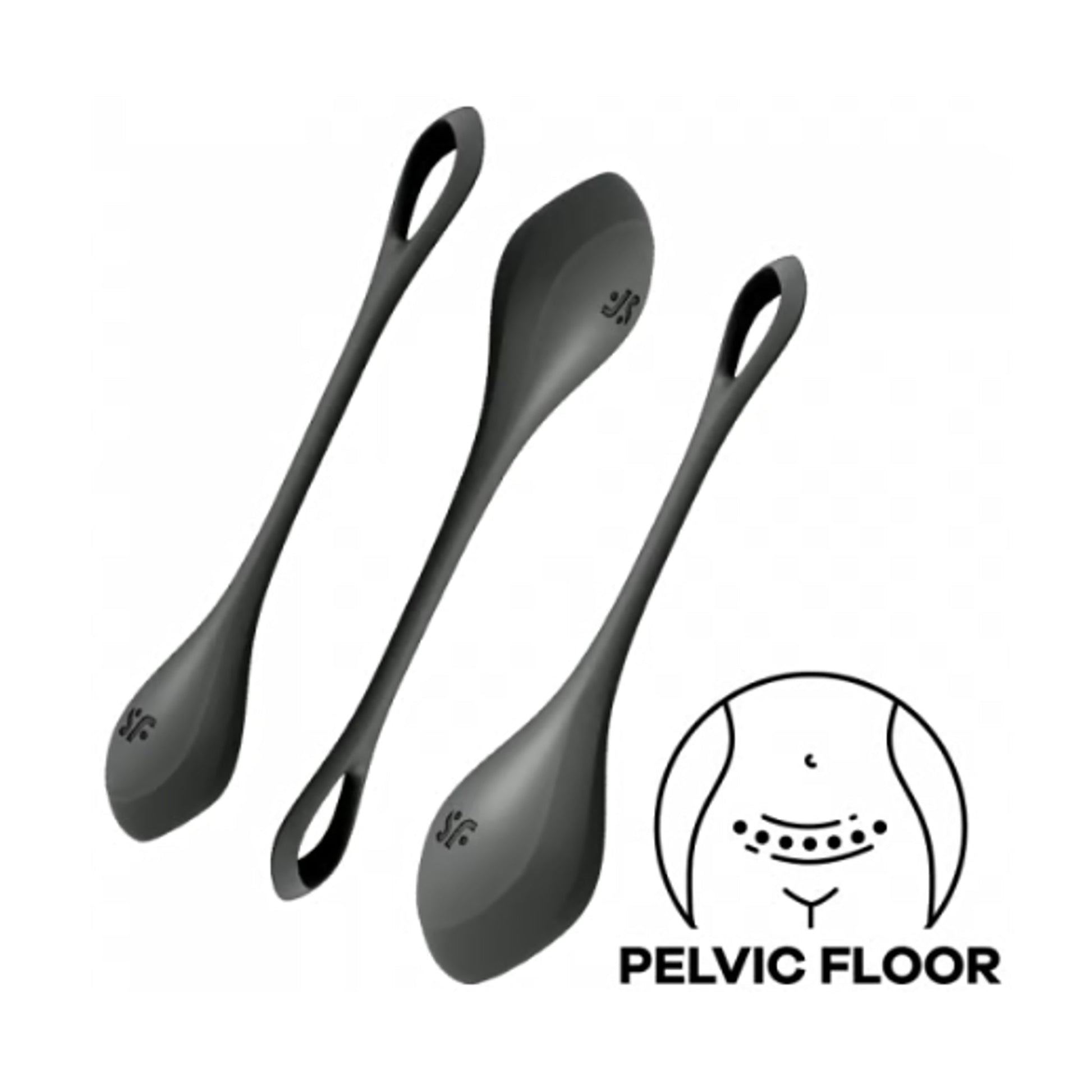 Kegel balls showing silicone loop handles