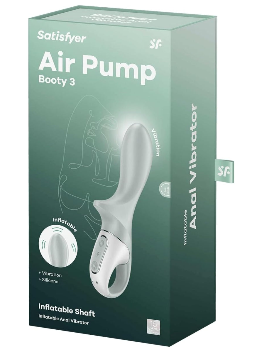 Satisfyer Air Pump Booty 3 Inflatable Anal Vibrator Grey