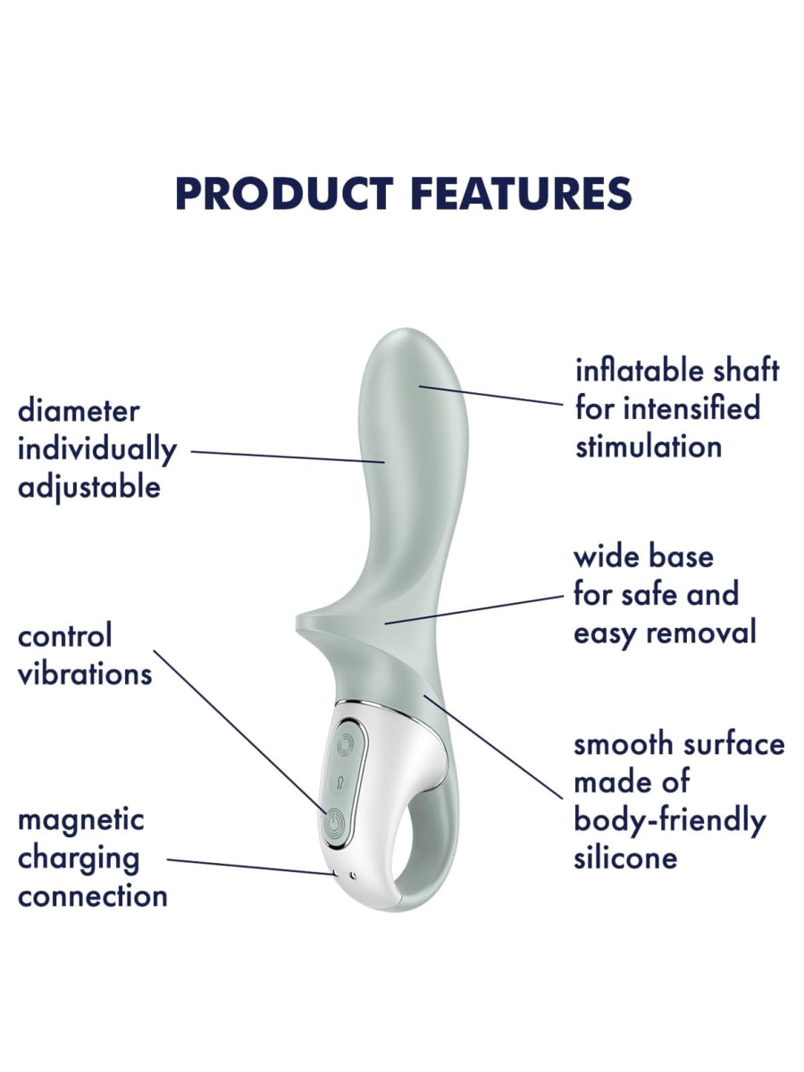 Satisfyer Air Pump Booty 3 Inflatable Anal Vibrator Grey