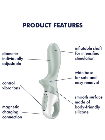 Satisfyer Air Pump Booty 3 Inflatable Anal Vibrator Grey