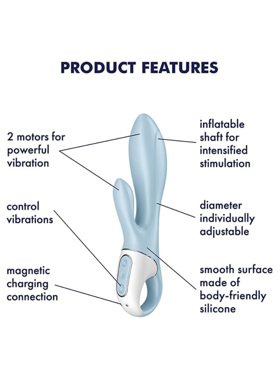 Satisfyer Air Pump Bunny 1 Inflatable Rabbit Vibrator Blue