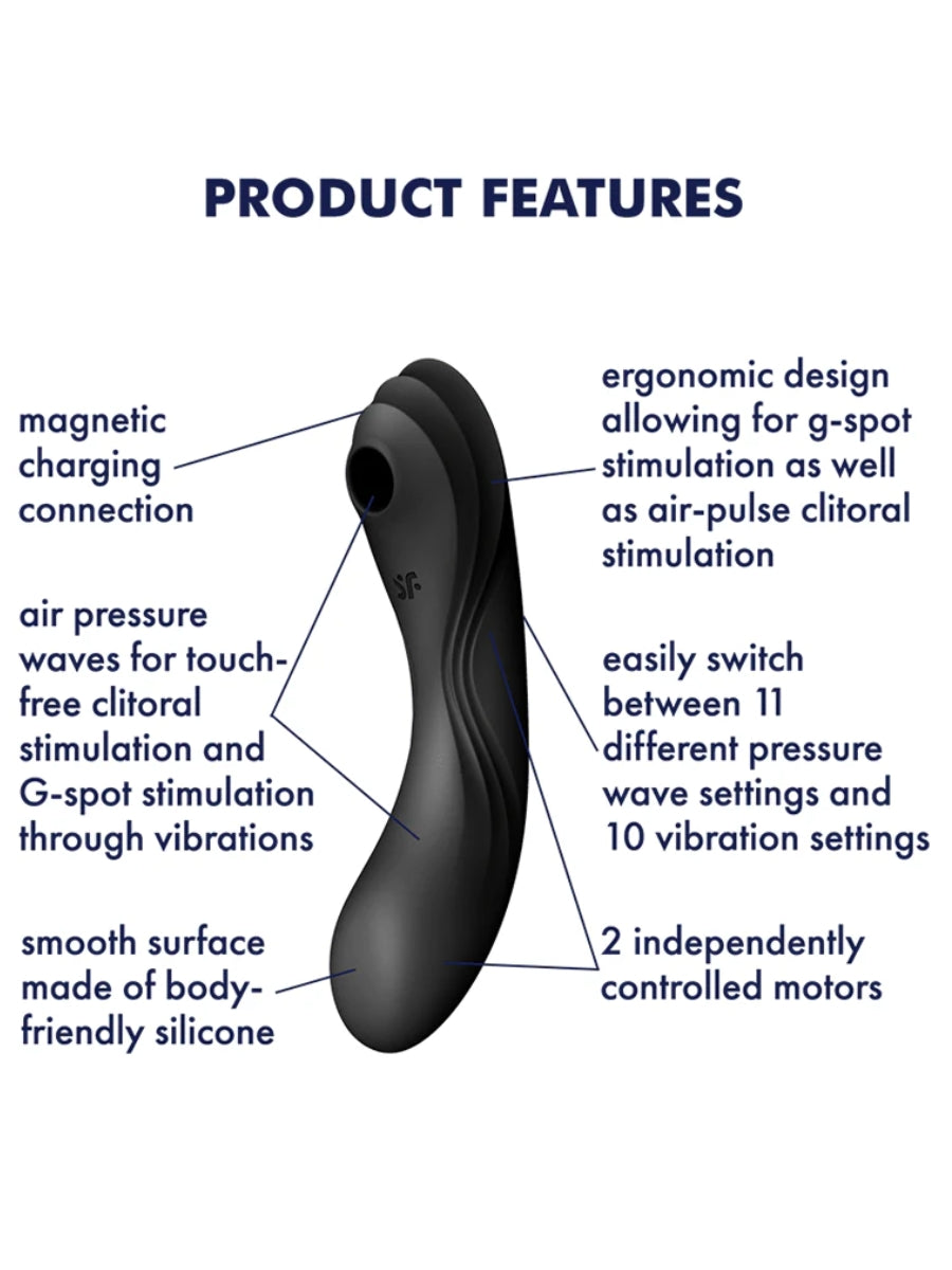Satisfyer Curvy Trinity 4 Air Pulse Vibrator Black