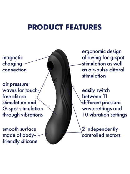 Satisfyer Curvy Trinity 4 Air Pulse Vibrator Black