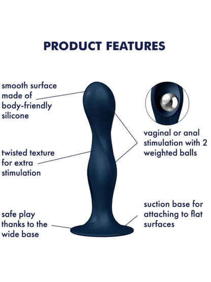 Satisfyer Double Ball-R Weighted 6" Dildo Blue