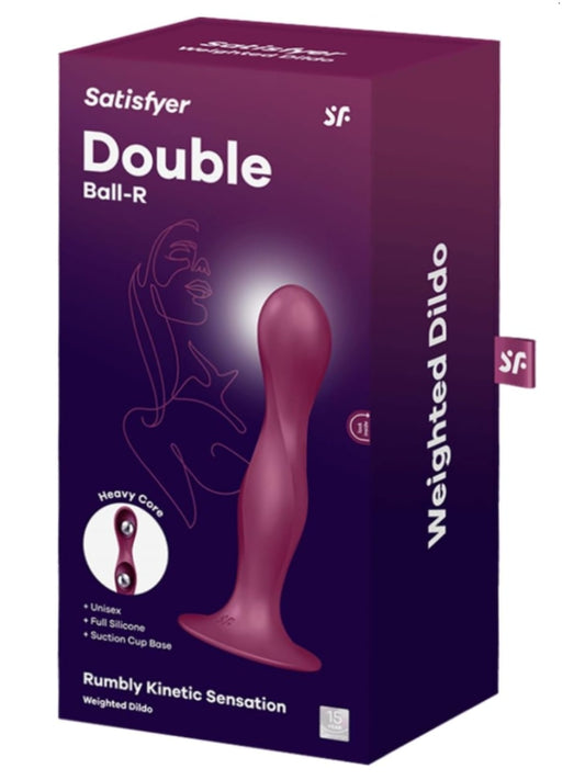 Satisfyer Double Ball-R Weighted 6" Dildo Red