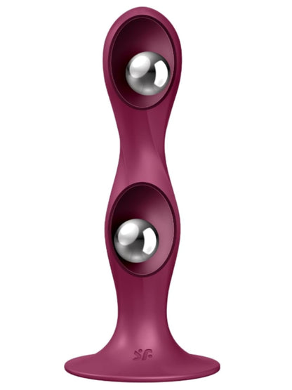 Satisfyer Double Ball-R Weighted 6" Dildo Red