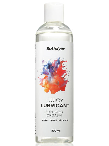 Bottle of Satisfyer Juicy Euphoric Orgasm Lube on a White Background
