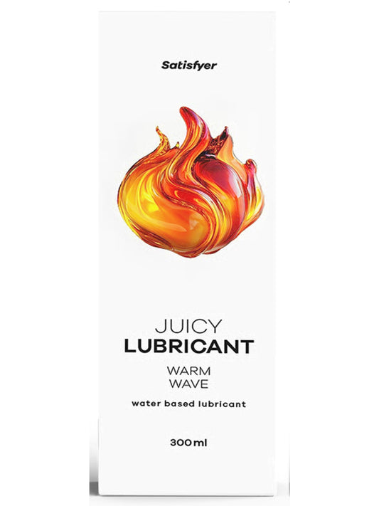Satisfyer Juicy Warm Wave Lube in Retail Packaging on a White Background