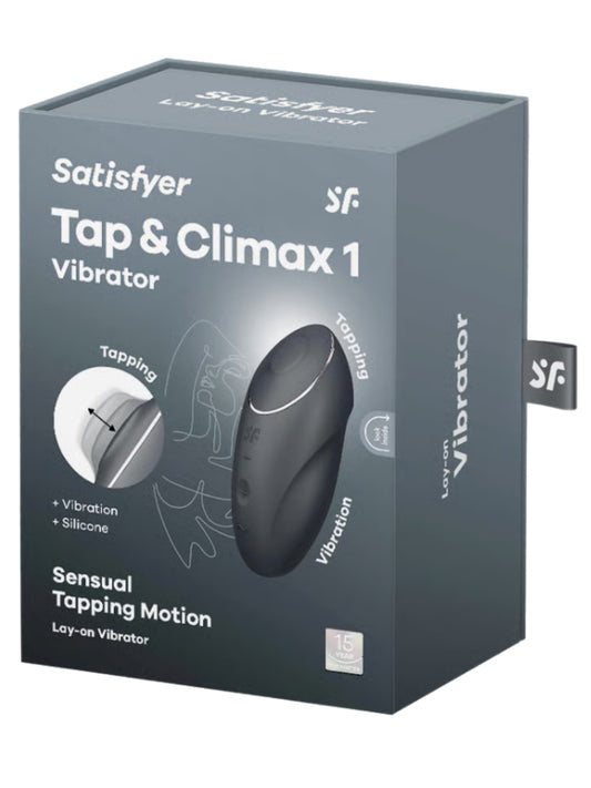 Satisfyer Tap & Climax 1 Lay On Vibrator Grey