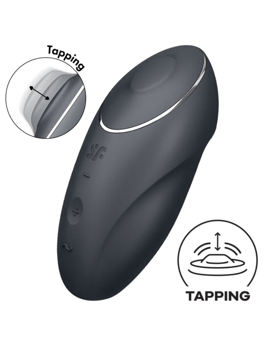 Satisfyer Tap & Climax 1 Lay On Vibrator Grey