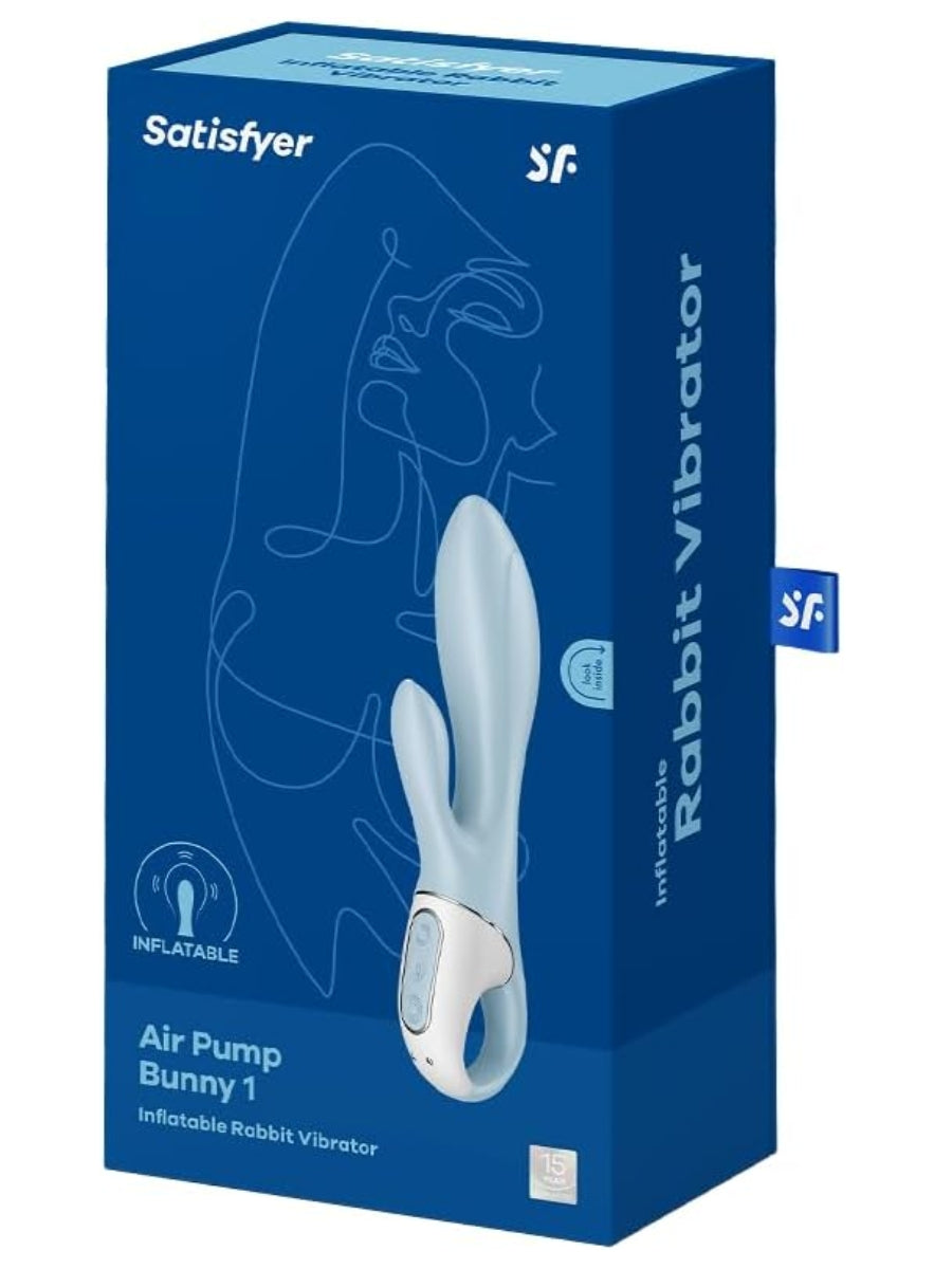 Satisfyer Air Pump Bunny 1 Inflatable Rabbit Vibrator Blue