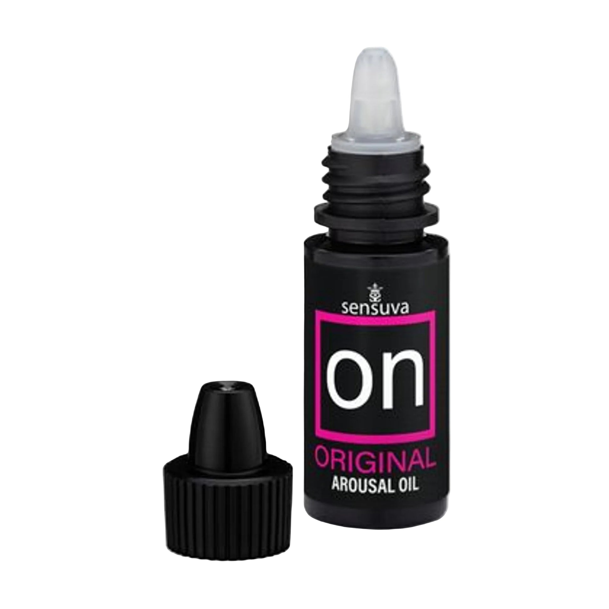 Sensuva On Original Arousal Oil bottle with cap removed