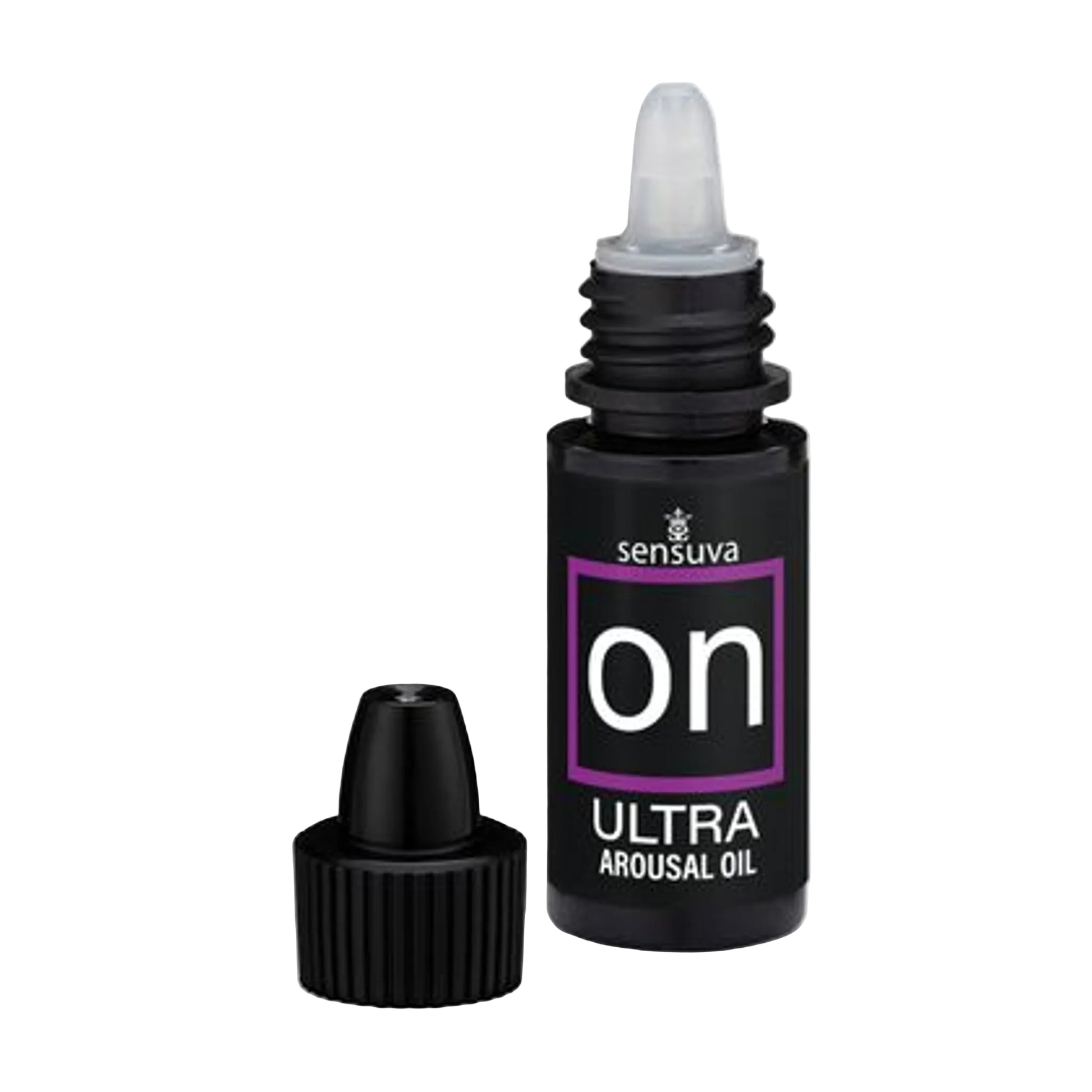 Sensuva On Ultra Arousal Oil bottle with cap removed