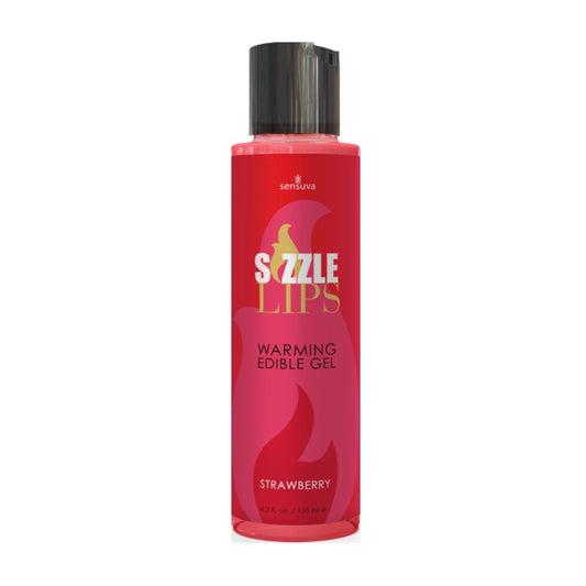 Sensuva Sizzle Lips Strawberry Warming Gel 125ml retail packaging